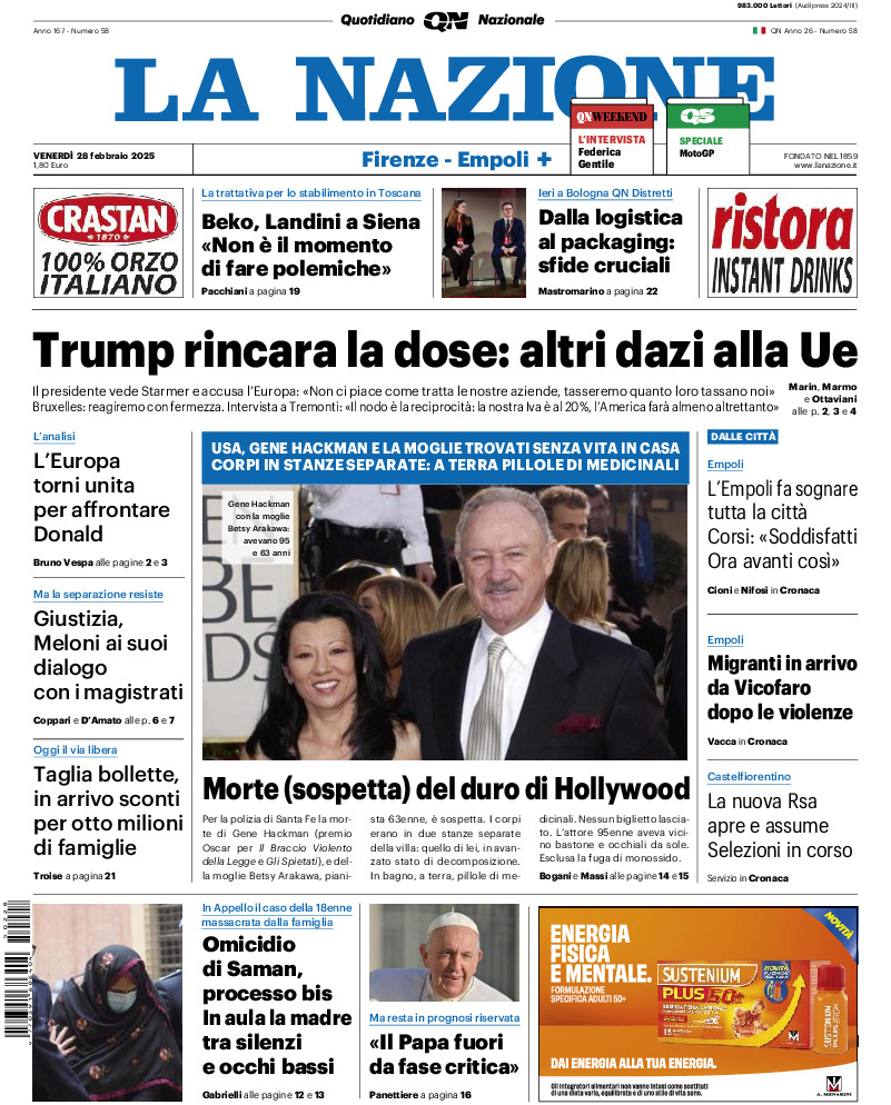 Prima-pagina-la nazione-edizione-di-oggi-20250228